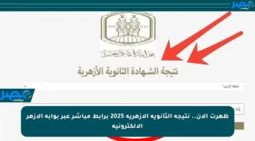 ظهرت الآن.. نتيجة الثانوية الأزهرية 2025 برابط مباشر عبر بوابة الأزهر الإلكترونية